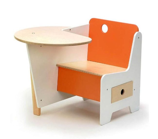 Orange And White Workspace For Kids