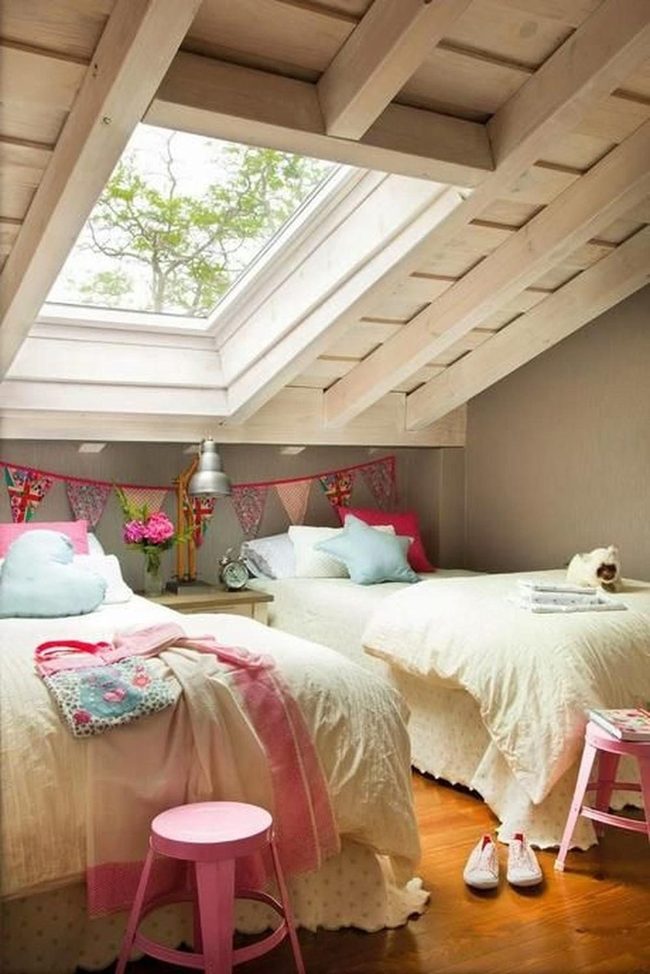 Dual Beds Sunlit Wooden Bedroom