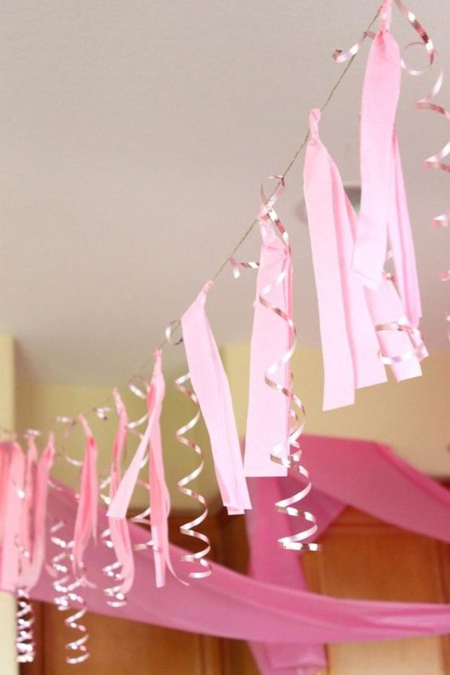 Pink Ribbons, Silver Streamers, Yellow Walls
