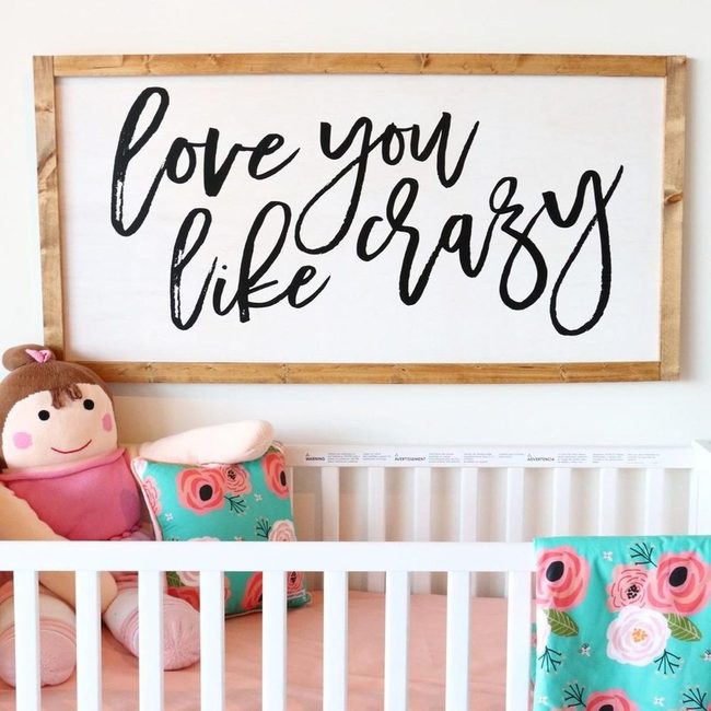 Pink Coral Wooden Love Signs