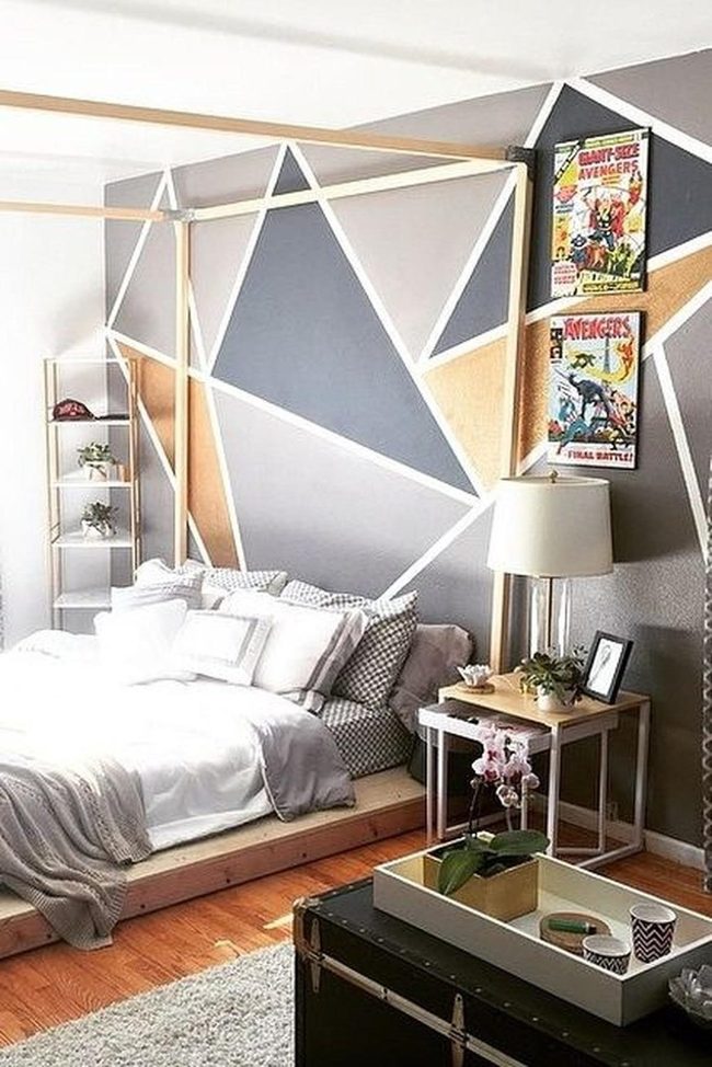 Gray Geometric Bedroom Retreat