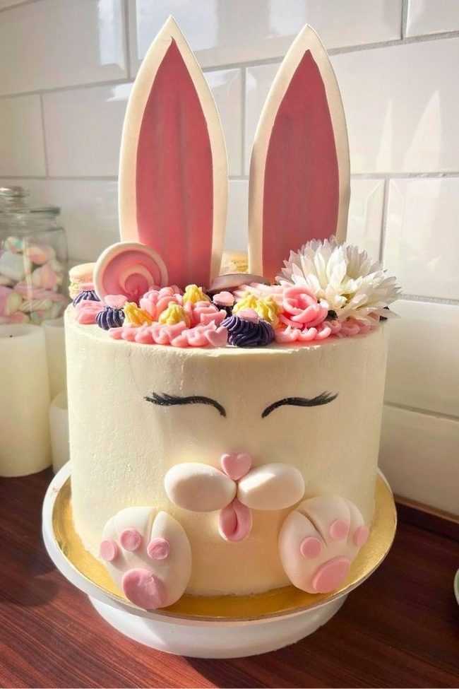 Chubby-Pawed Blue Bunny Cake Design Ideas