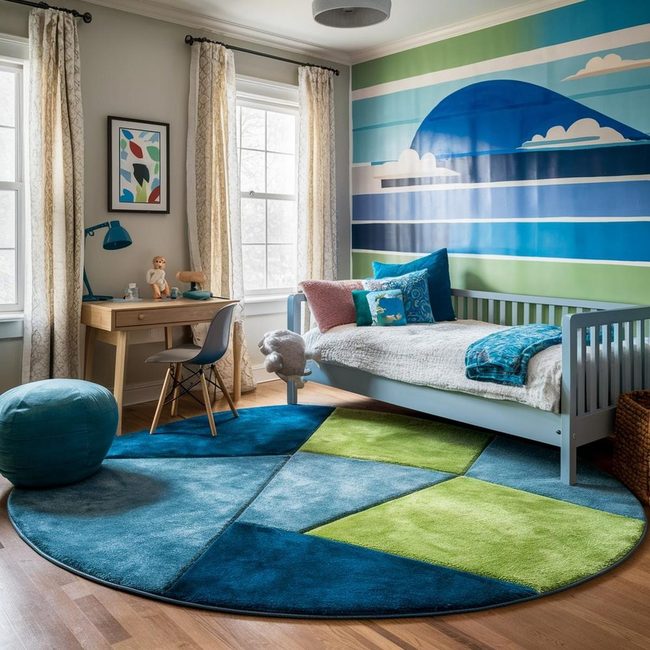 Plush Blue Rug Foundation