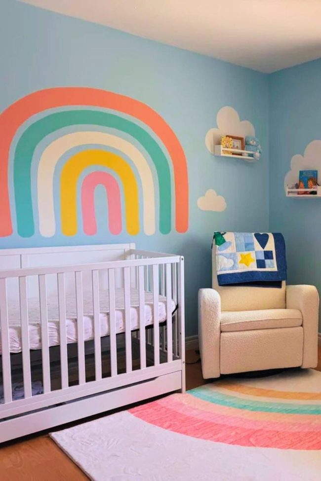 Muted Rainbow Nursery Design