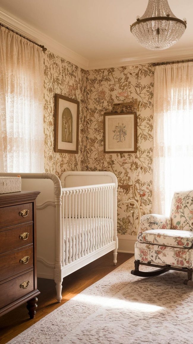Blush Pink Floral Nursery With Classic Charm