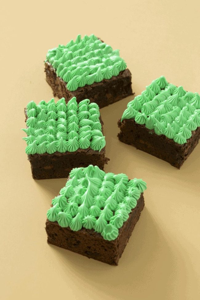 Minecraft Green Layered Brownies