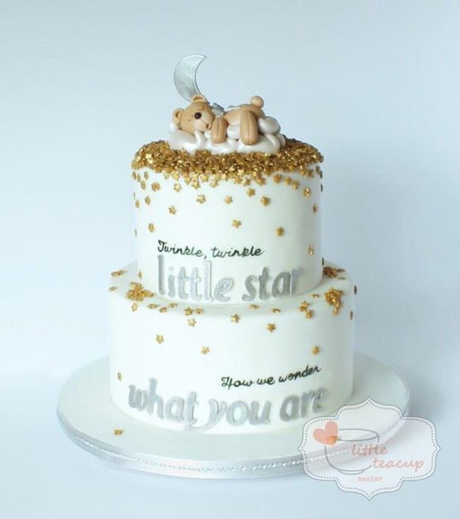 Gold Stars Baby Cake
