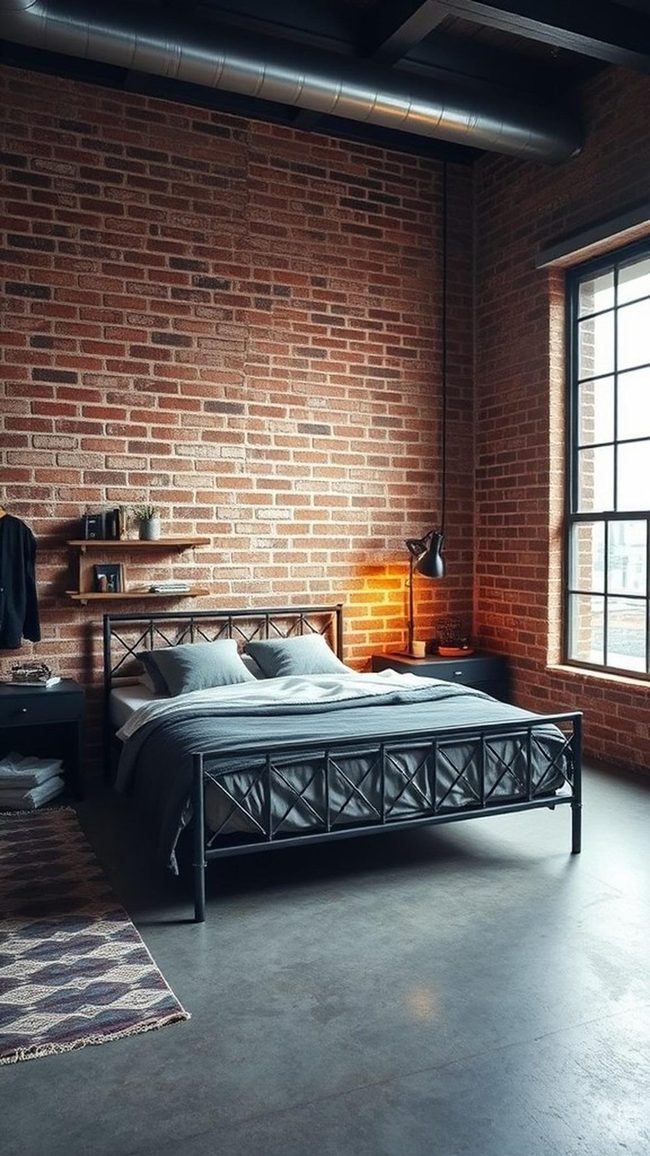 Metal Frame Bedroom With Wood Details