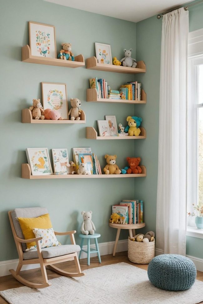 Clean Wall Storage Shelves