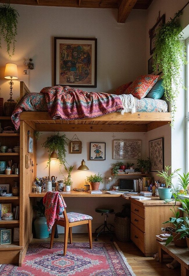 Loft Bed Bohemian Layered Space