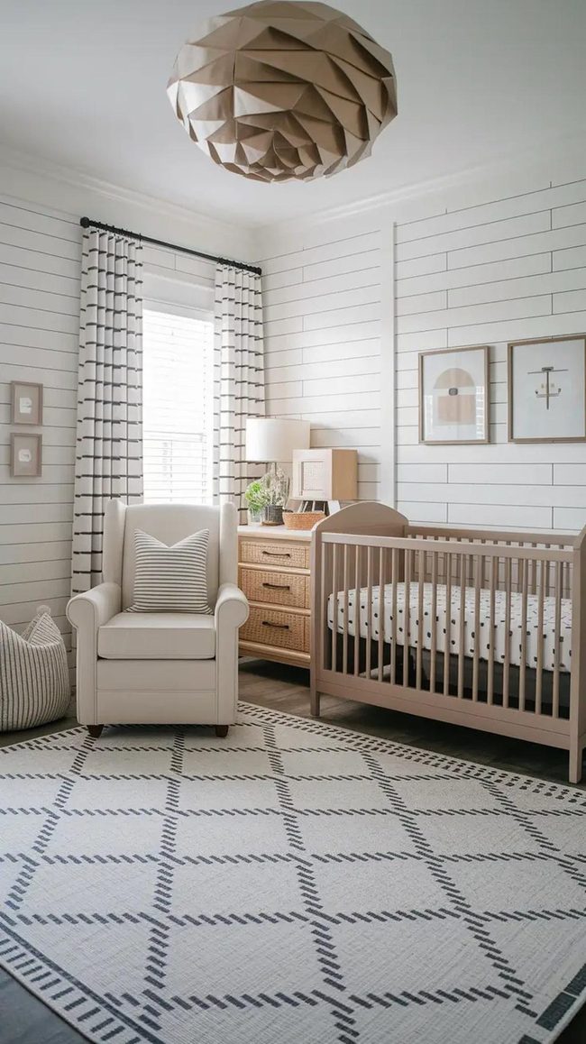 Soft Oatmeal Tufted Nursery Rug
