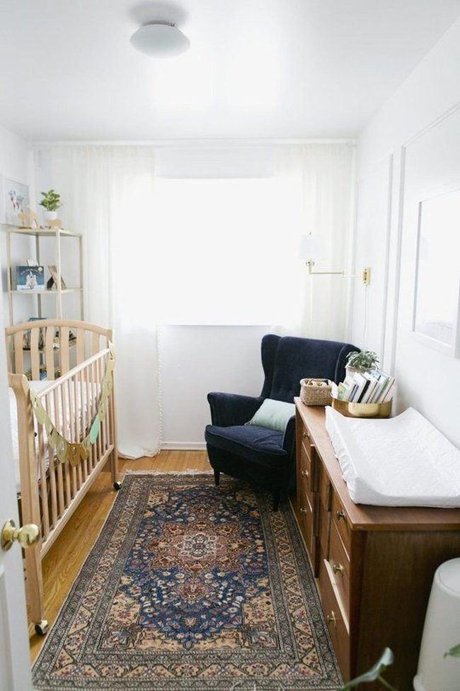 Wooden Crib With Festive Garland