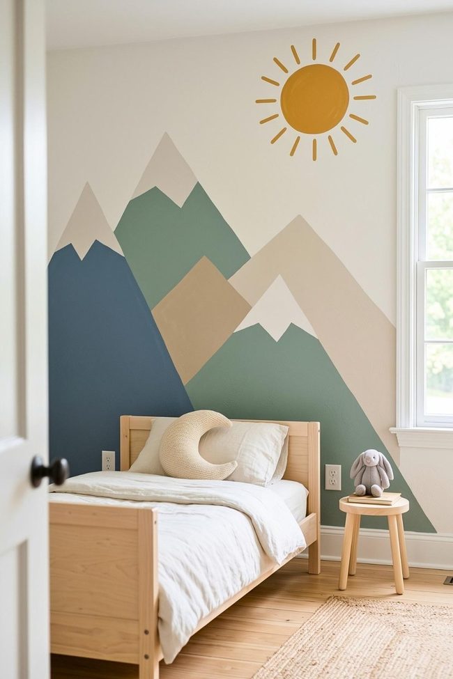 Yellow Sun Over Painted Mountains
