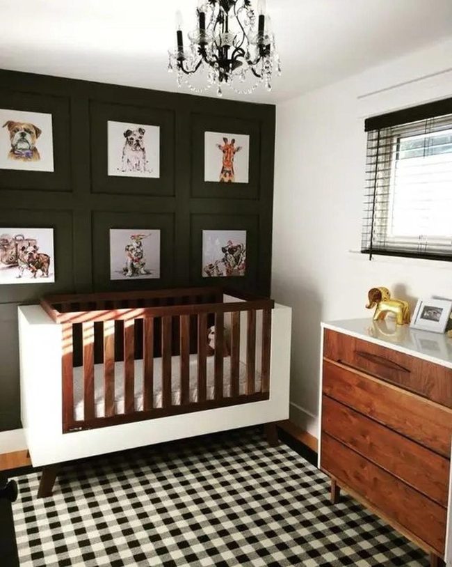 Black Checkered Crib Nursery