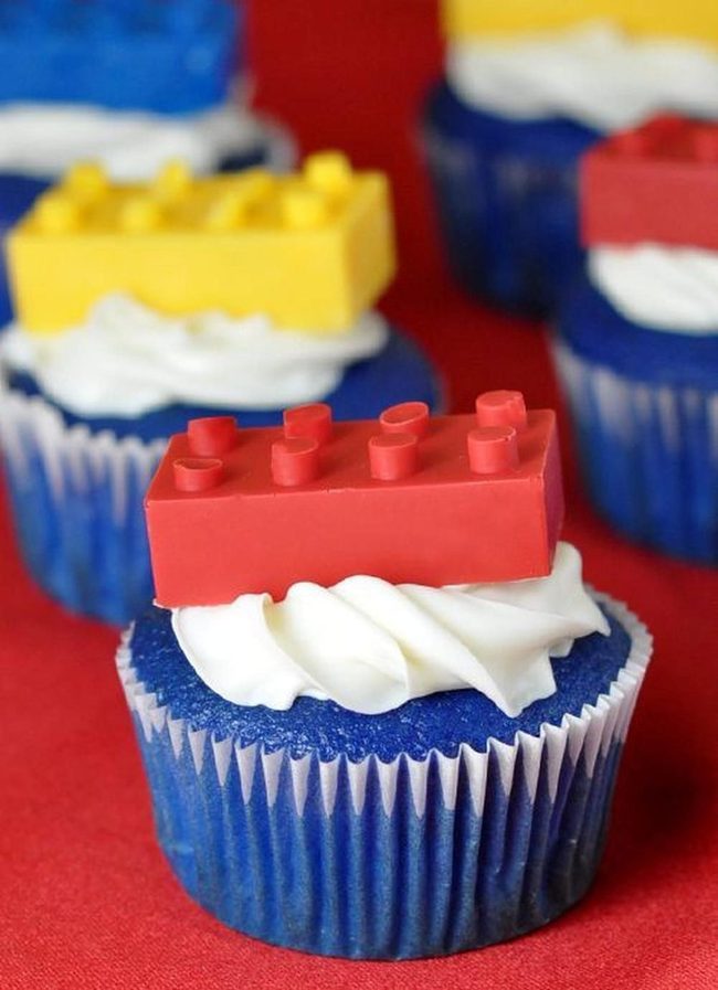 Blue Layer Lego Cupcakes