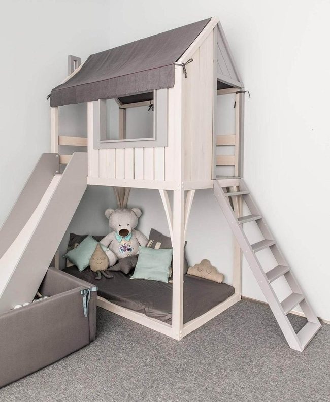 Wooden Loft Bed Space Maximizer