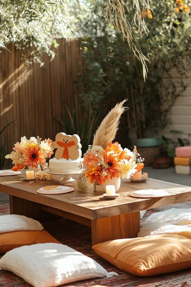 Autumn Orange Picnic Cushions
