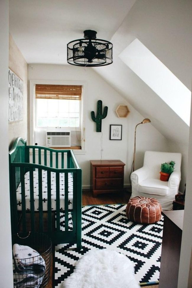 Dark Green Crib, Graphic Geometry