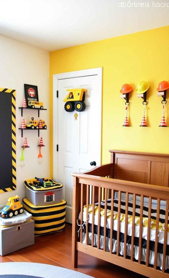 Yellow Construction Zone Bedroom