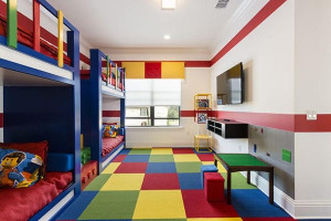 Red Wall Lego Bedroom
