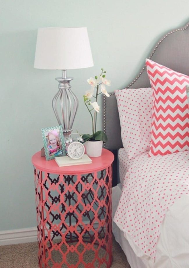 Painted Basket Bedside Hack
