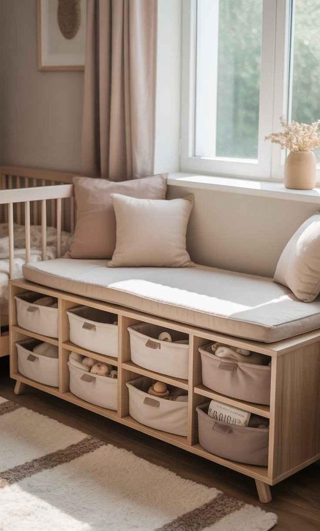 Cushioned Bench With Hidden Storage