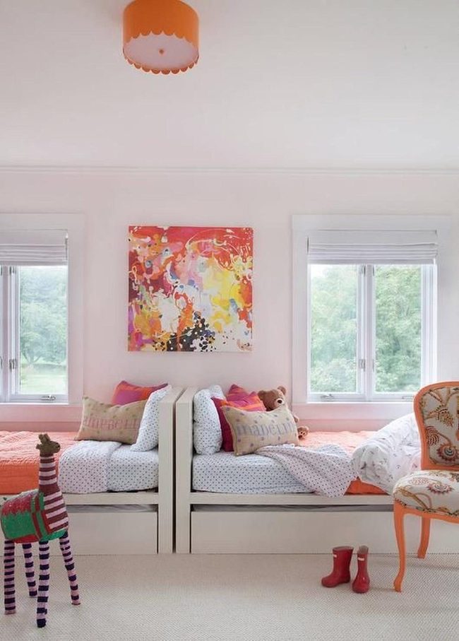 Dotted Twin Beds, Sunny Windows