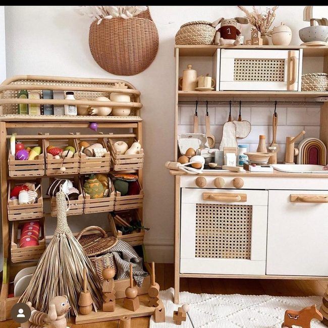 Wood Shelves Burst With Color