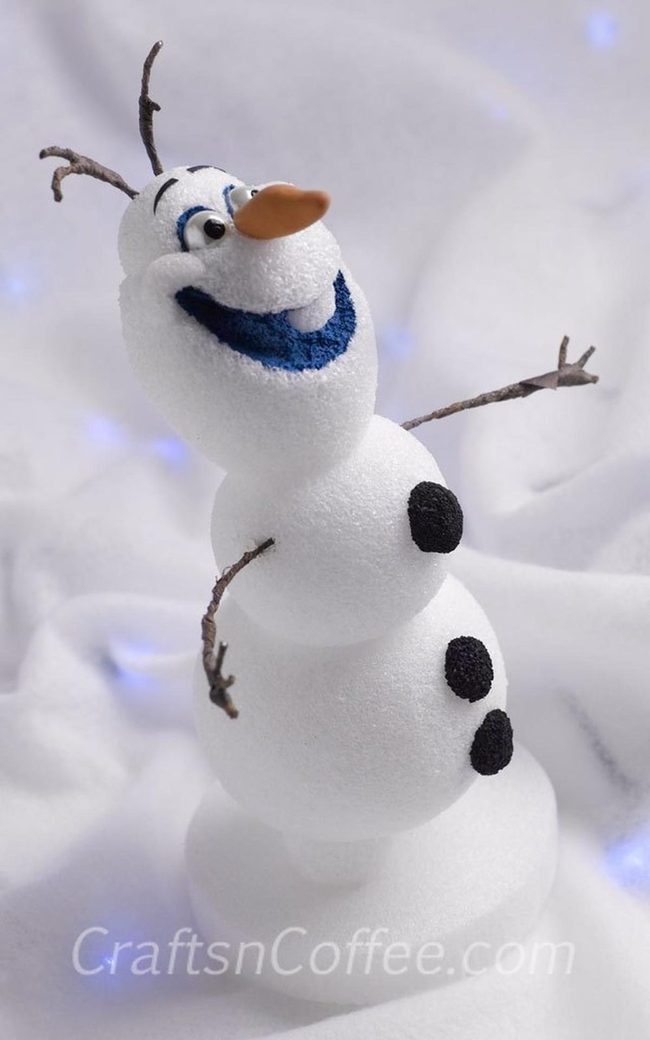 Stacked White Snowman Blue Smile