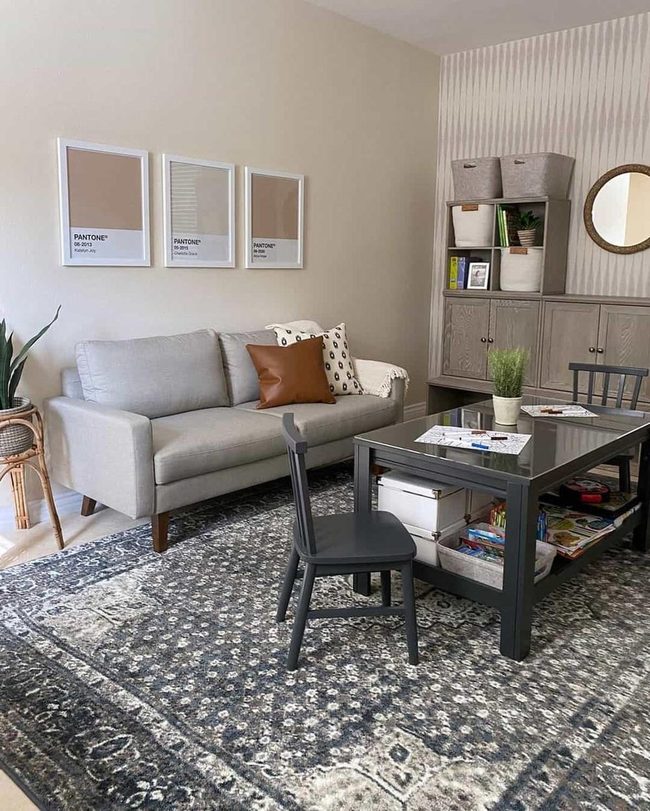 Cubby-Filled Neutral Playroom