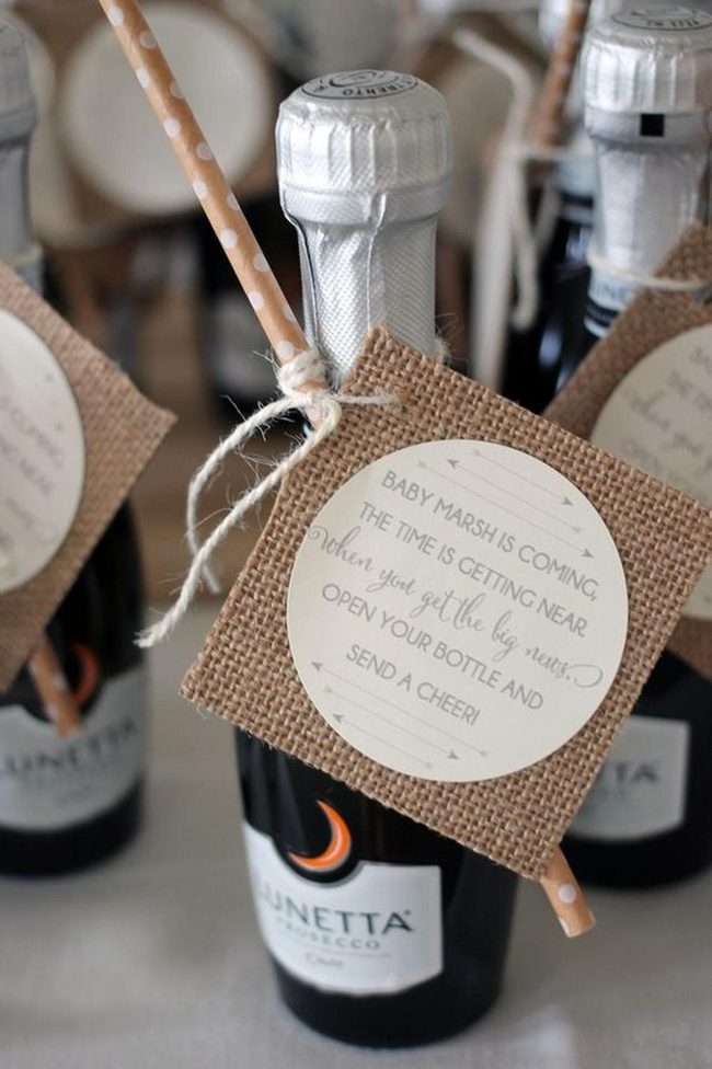 Dark Glass Champagne Baby Announcement