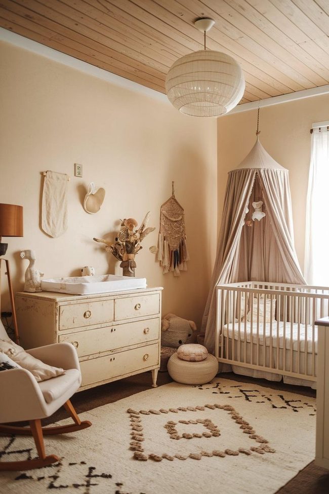 Distressed Wood and Cream Canopy