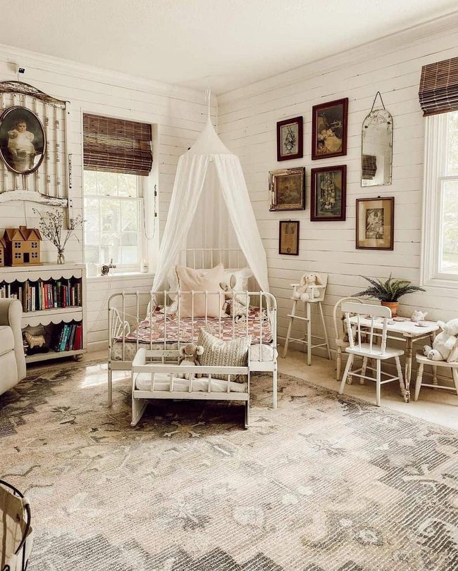 White Metal Canopy Nursery