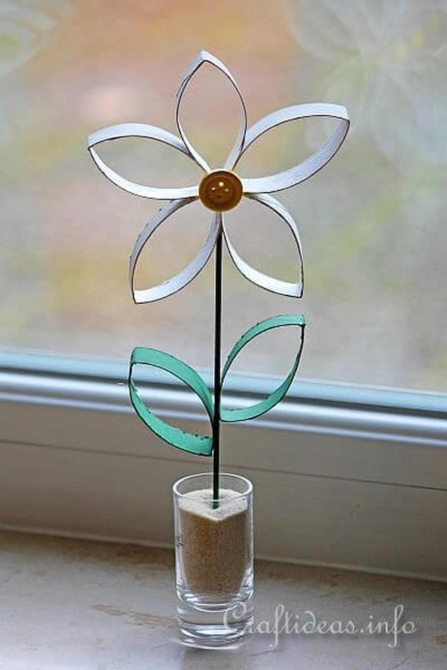 Painted Paper Roll Flowers