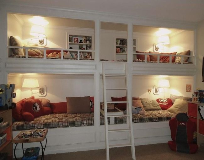 White Bunk Bed Reading Retreat