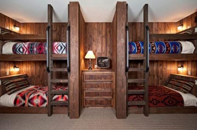 Warm Wood Bunk Room