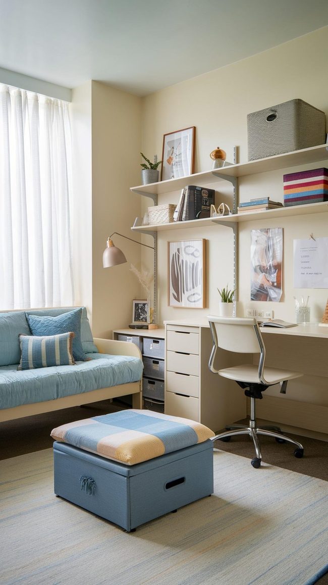 Hanging Shelves Boost Tiny Spaces