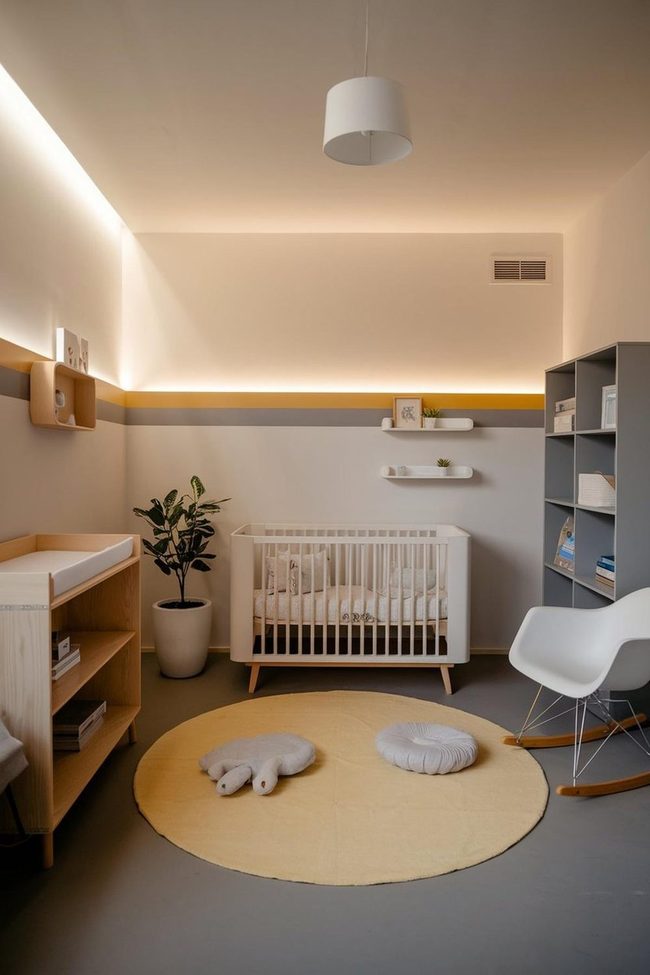 Warm Wood Mid-Century Nursery