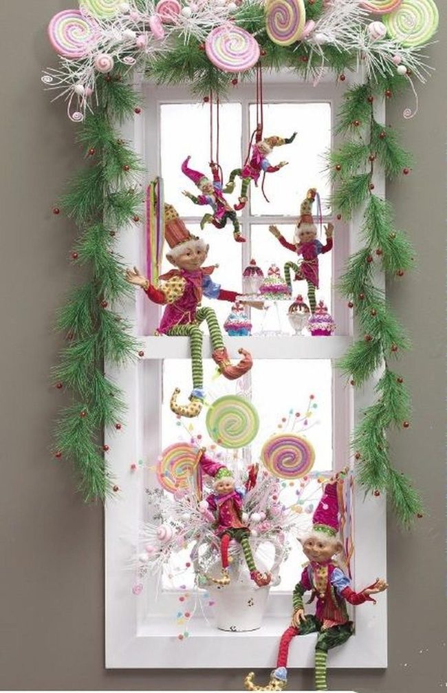 Striped Elves Among Swirled Candy