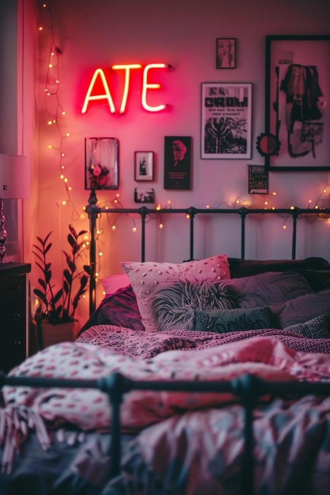 Neon Pink Black Personal Retreat Vibes