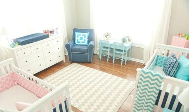 Pastel Nursery With Colorful Bedding