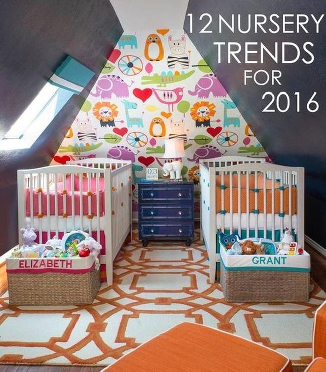 Pink And Orange Twin Nursery