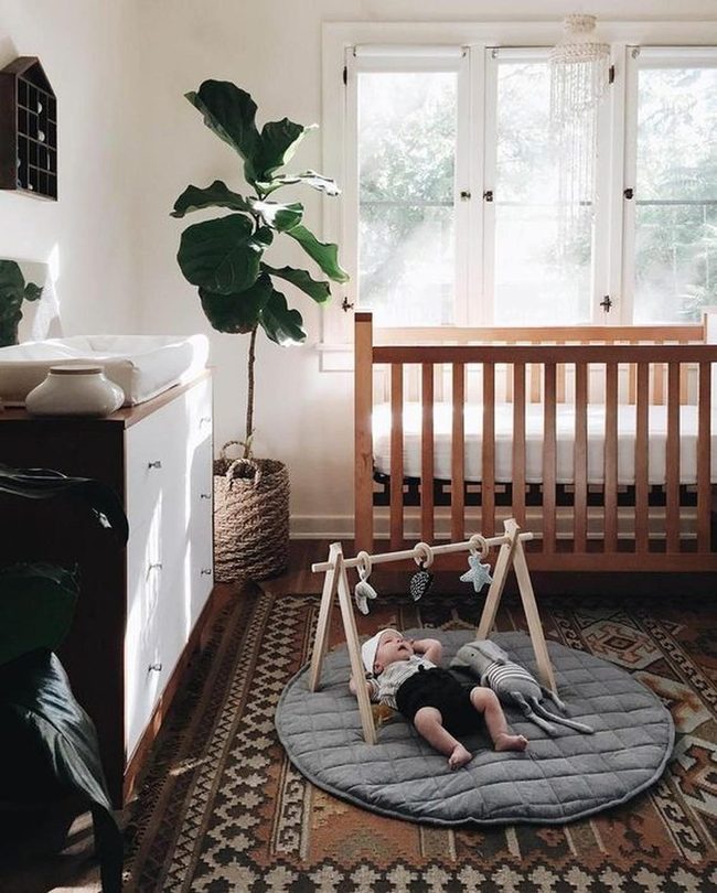 Sunlit Wooden Nursery With Nature