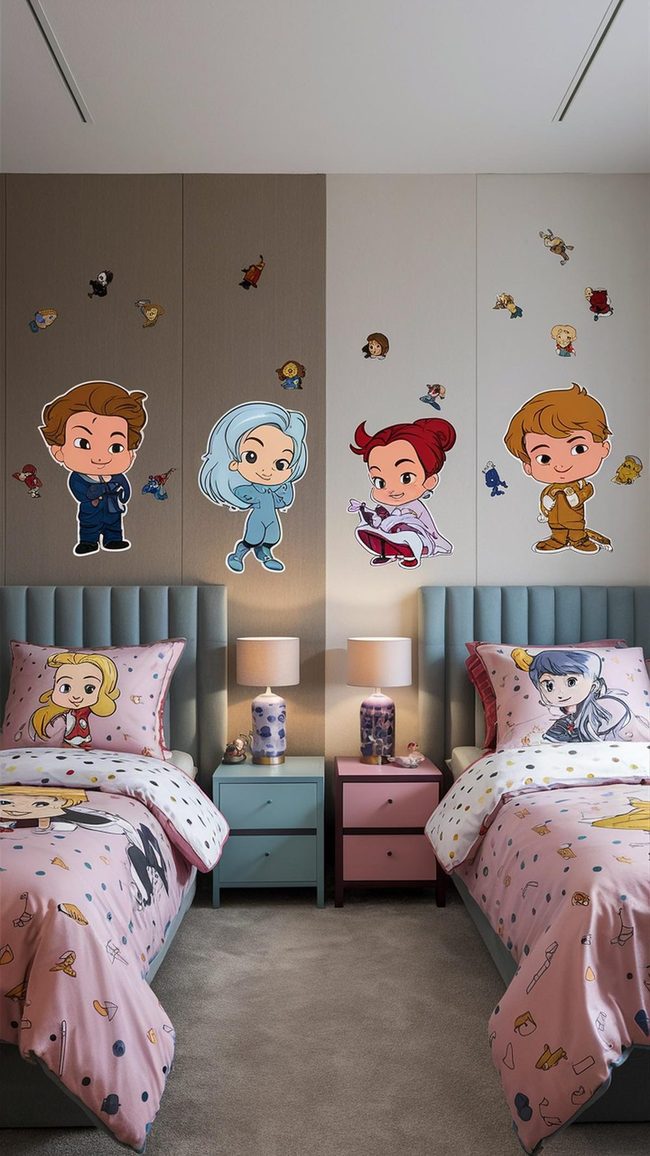 Cartoon Characters Kid Sleep Oasis Design