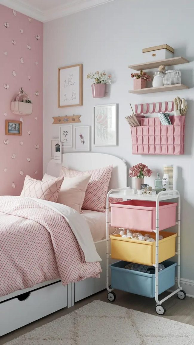 Colorful Containers Keep Clutter Hidden