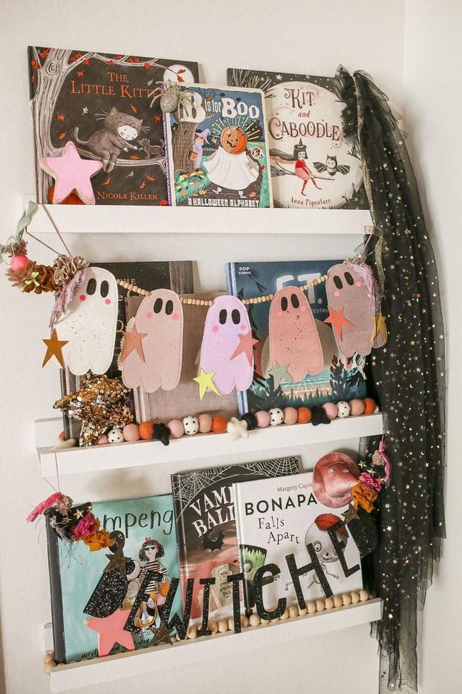 Spooky Starlit Bookshelf Display
