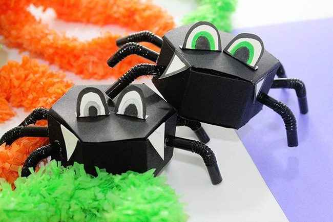 Googly-Eyed Paper Spiders