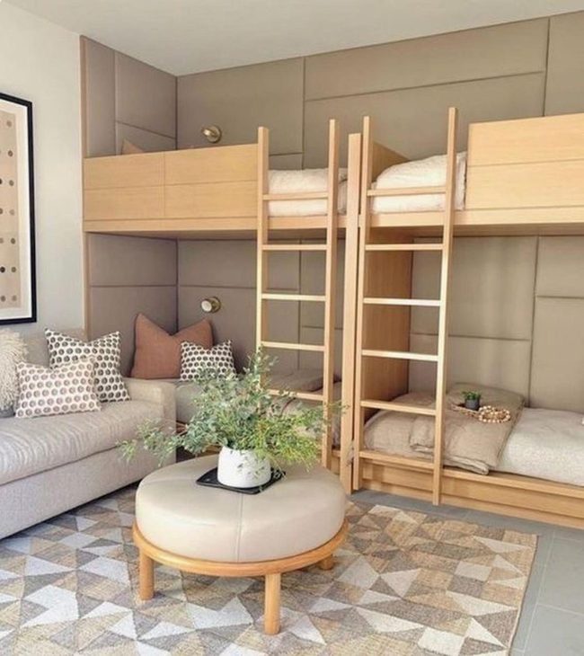 Light Wood Bunk Beds, Beige Serenity