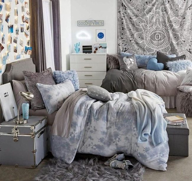 Blue Pops On Neutral Canvas