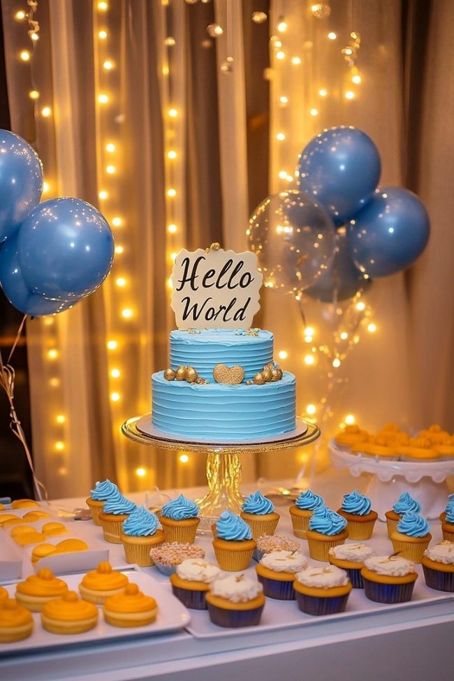 Blue And Gold Baby Shower Glow